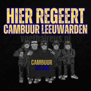 Hier Regeert Cambuur Leeuwarden Sticker 8x8 cm