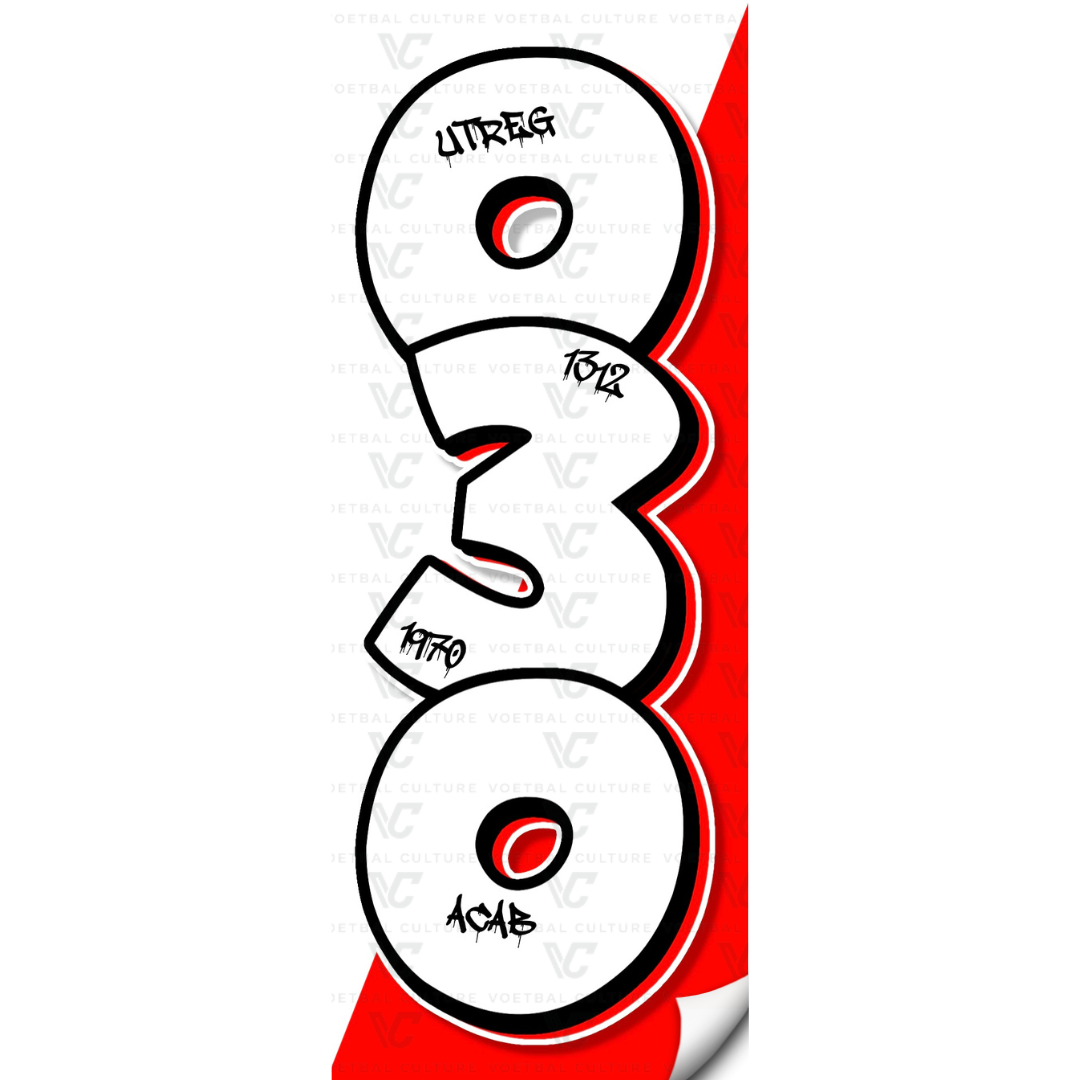 ‘030’ Utrecht Ultras Sticker – 4x10 cm